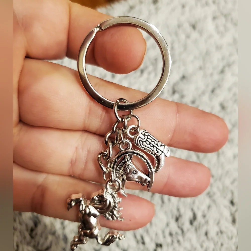Silver Horse Keychain